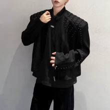 Load image into Gallery viewer, Retro Punk Short Padded Shoulder Leather Jacket