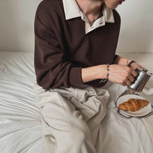 Load image into Gallery viewer, Contrast Color Pullover Loose Lapel Polo Shirt