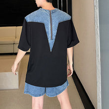 Load image into Gallery viewer, Denim Patchwork Big Pocket Suit