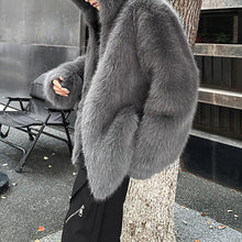 Load image into Gallery viewer, Faux Fur Hooded Soft Quilted Jacket