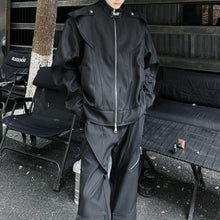 Load image into Gallery viewer, Metal Button Stand Collar Jacket