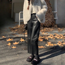 Load image into Gallery viewer, Soft Simulated Sheepskin Straight PU Leather Pants