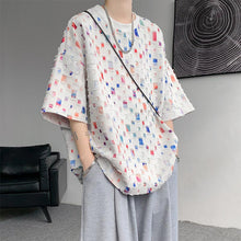 Load image into Gallery viewer, Color Check Hole Short Sleeve T-shirt