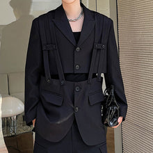 Load image into Gallery viewer, Deconstructed Suspender Splicing Shoulder Pad Blazer