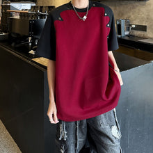 Load image into Gallery viewer, Contrast Color Stitching Short Sleeves T-shirt