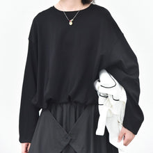 Load image into Gallery viewer, Women’s Japanese Lantern Hem Elastic Waistband Shirt