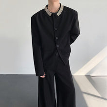 Load image into Gallery viewer, Inlaid Crystals Padded Shoulder Suit Jacket