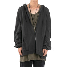 Load image into Gallery viewer, Hooded Loose Zip-Up Cardigan Jacket