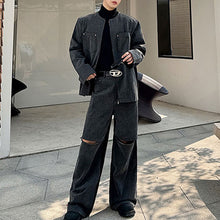 Load image into Gallery viewer, Contrast Color Patchwork Washed Denim Suit
