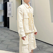 Load image into Gallery viewer, Wood Ear Trim Jacket Shorts Two-Piece Set