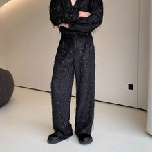Load image into Gallery viewer, Sequined Fringed V-neck Shirt and Pants Suit
