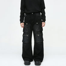 Load image into Gallery viewer, Multi-pocket Wide-leg Cargo Jeans