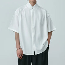 Load image into Gallery viewer, Stand-up Collar Draped Shirt