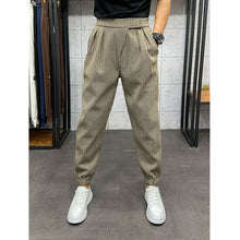 Load image into Gallery viewer, Winter Thick Striped Pleated Cropped Trousers