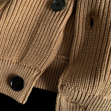 Load image into Gallery viewer, Heavyweight Cotton Crewneck Button Up Knitted Cardigan