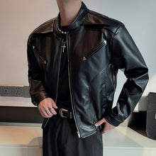 Load image into Gallery viewer, Stand Collar Zip Hem Elastic Jacket