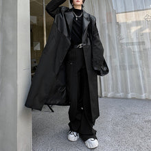 Load image into Gallery viewer, PU Leather Over-the-knee Panelled Coat