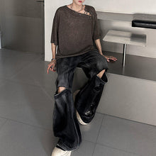 Load image into Gallery viewer, Retro Drawstring Hollow Irregular T-shirt