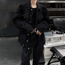 Load image into Gallery viewer, Black Textured Cropped Casual Jacket