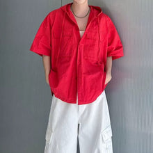 Load image into Gallery viewer, Oversized Hooded Utility Shirt with Large Pockets
