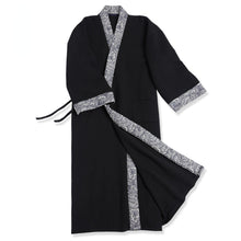 Load image into Gallery viewer, Loose Color Block Retro Home Long Robe Nightgown Zen Clothes
