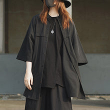 Load image into Gallery viewer, Collarless Thin Loose Short-sleeved Shirt