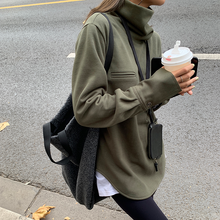 Load image into Gallery viewer, High collar loose bottoming T-shirt