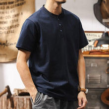 Load image into Gallery viewer, 250g Heavyweight Loose Fit Cotton Henley Shirt