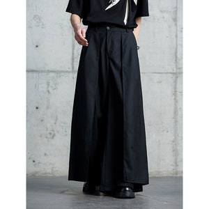 Multi-piece Fake Two-piece Wide-leg Culottes Samurai Pants