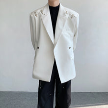 Load image into Gallery viewer, Deconstructed Metal Buckle Shoulder Padded Blazer