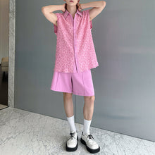 Load image into Gallery viewer, Heavy Beaded 3D Flower Sleeveless Top Loose Shorts Two-piece Set