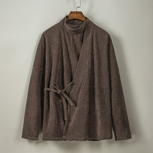 Load image into Gallery viewer, High Collar Curved Neck Long Sleeve Hanfu Cardigan