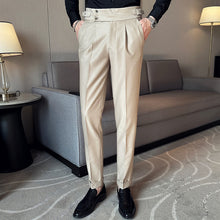 Load image into Gallery viewer, High-waist Side Button Straight Suit Trousers
