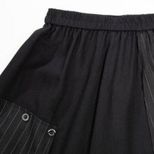 Load image into Gallery viewer, Women's Striped Spliced Elastic-waist faux Two-piece Culottes