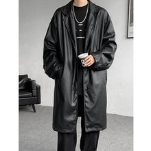 Load image into Gallery viewer, PU Leather Windbreaker Loose Casual Coat