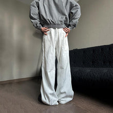 Load image into Gallery viewer, Distressed White Tie-Dye Denim Straight Trousers