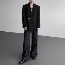 Load image into Gallery viewer, Fake Two-piece Metal Button Shoulder Pad Blazer
