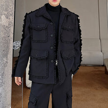 Load image into Gallery viewer, Red Suit Multi-pocket Jacket Wide-leg Trousers Two-piece Set