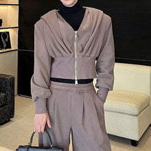 Load image into Gallery viewer, Retro Knit Cropped Sweater Wide-Leg Trousers Two-Piece Set