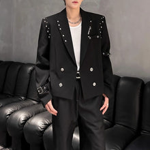 Load image into Gallery viewer, Studded Shoulder Padded Suit Jacket