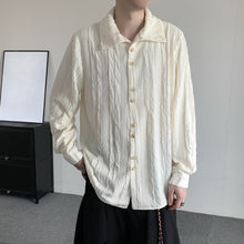 Load image into Gallery viewer, Textured Pleated High Collar Shirt
