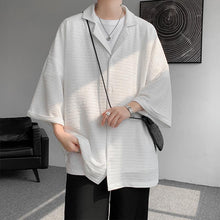 Load image into Gallery viewer, Cuban Collar Thin Short Sleeve Shirt
