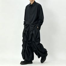 Load image into Gallery viewer, Japanese High-waist Loose Pleated Wide-leg Cropped Skirt-pants