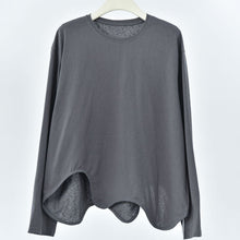 Load image into Gallery viewer, Women's Wavy Hem Casual Round Neck Shirt