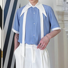 Load image into Gallery viewer, Summer Blue and White Tie Shirt