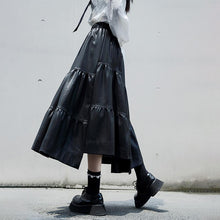 Load image into Gallery viewer, Black Leather Crop PU Skirt