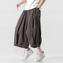 Load image into Gallery viewer, Cotton and Linen Wide Leg Bloomers Cropped Pants