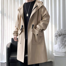 Load image into Gallery viewer, Hooded Loose Mid-length Windbreaker Jacket