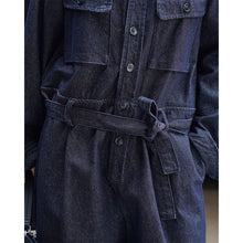 Load image into Gallery viewer, Denim Workwear Loose Lace-up Jumpsuit