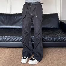 Load image into Gallery viewer, Zippered Pleated Bootcut Technical Trousers